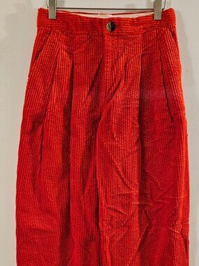 Bright Red Ganni Corduroy Pants